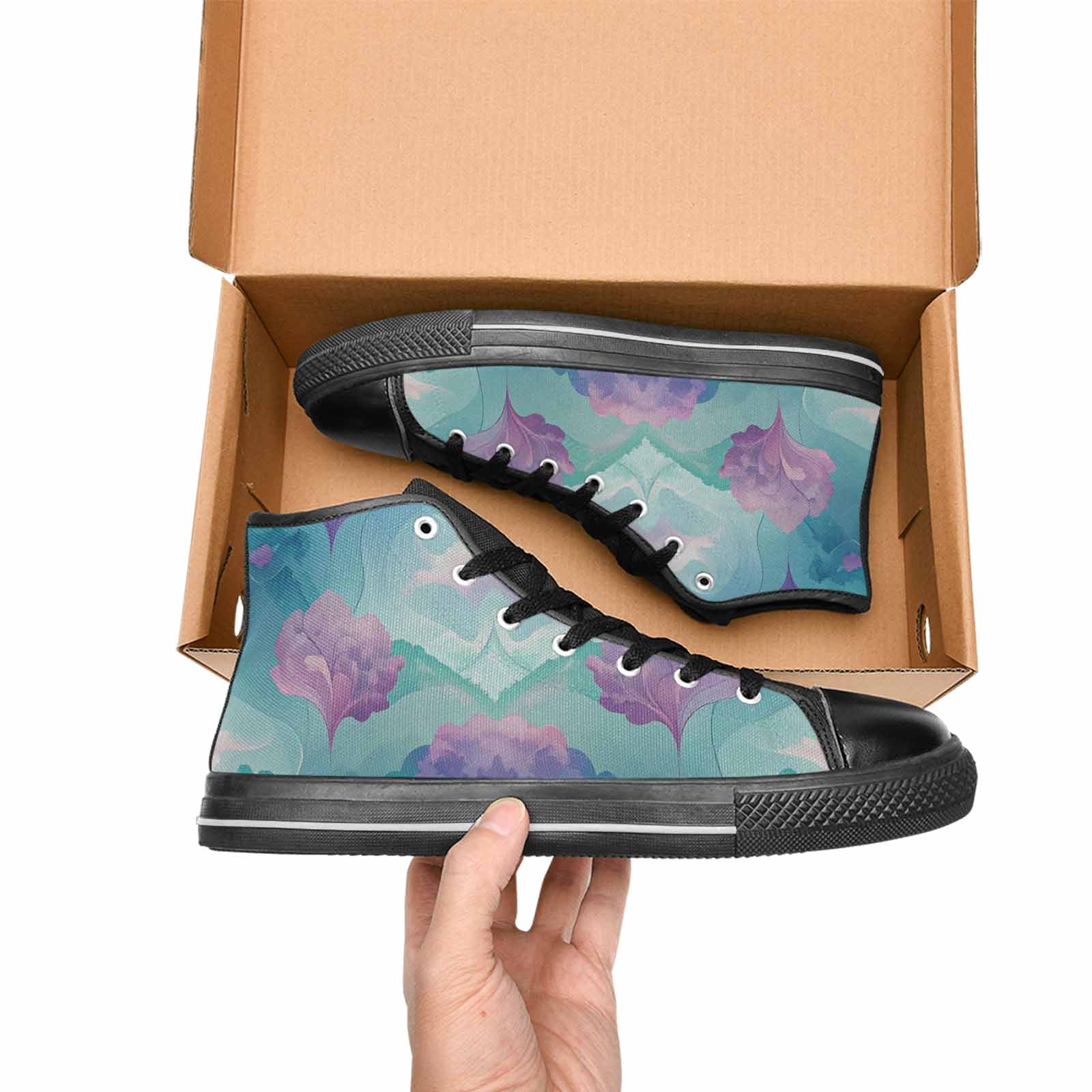 MEN'S Surrealist Dreamscape High Top Canvas Cottagecore Custom Sneakers