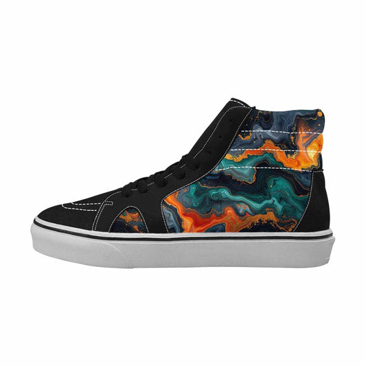 MEN'S Marble Dark High Top Canvas Dark Academia Custom Shoes