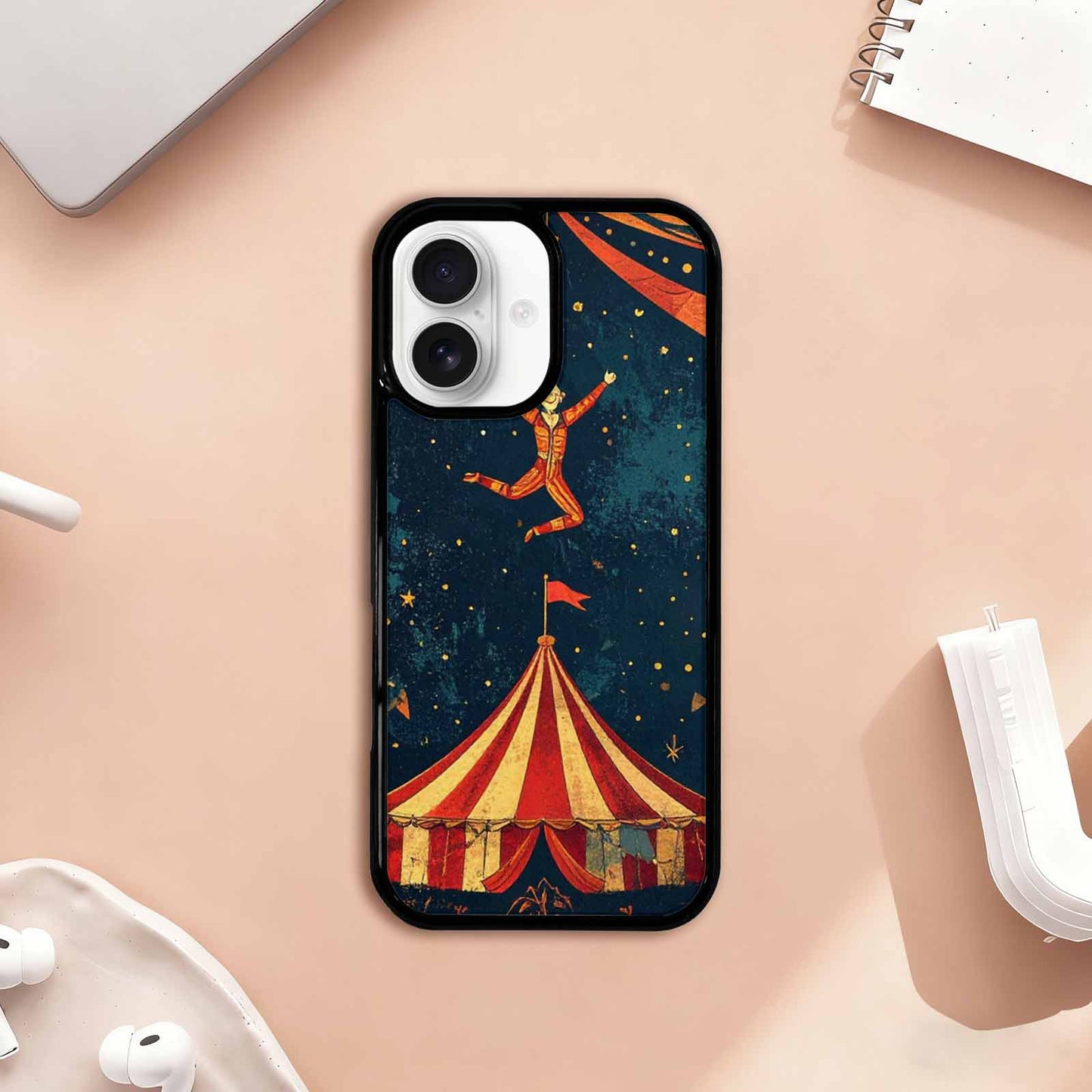 iPhone 17 Case — Vintage Circus Art Pattern Retro Vintage, Personalized Phone Case