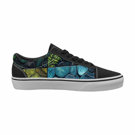WOMEN'S Dinosaur Silhouette Canvas Lace-Up Wallpaper Art Sneakers