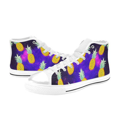 MEN'S Galaxy Pineapples 2 Men’S High Top Canvas Neon Fantasy Sneakers