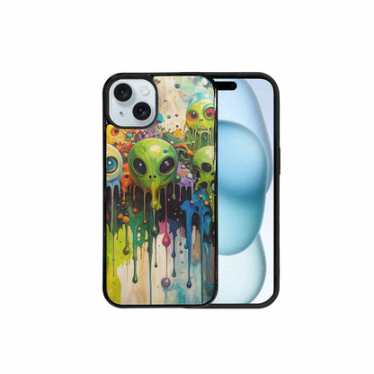 iPhone 15 Plus Case — Aliens Camomelting Aliens Patt Q9t, Custom Art Phone Cover