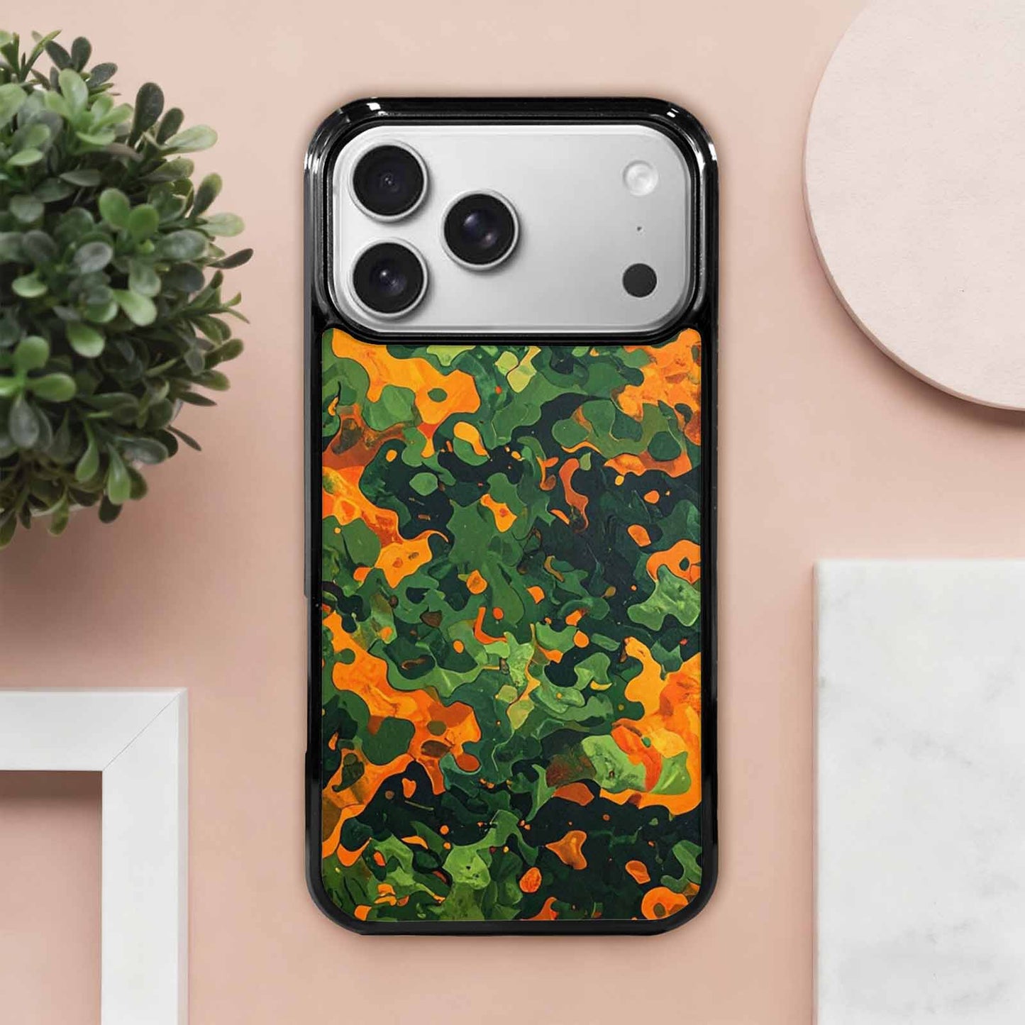 iPhone 17 Pro Max Case — Small Military Camouflage Blotch Camo, Custom Designed Case Cover