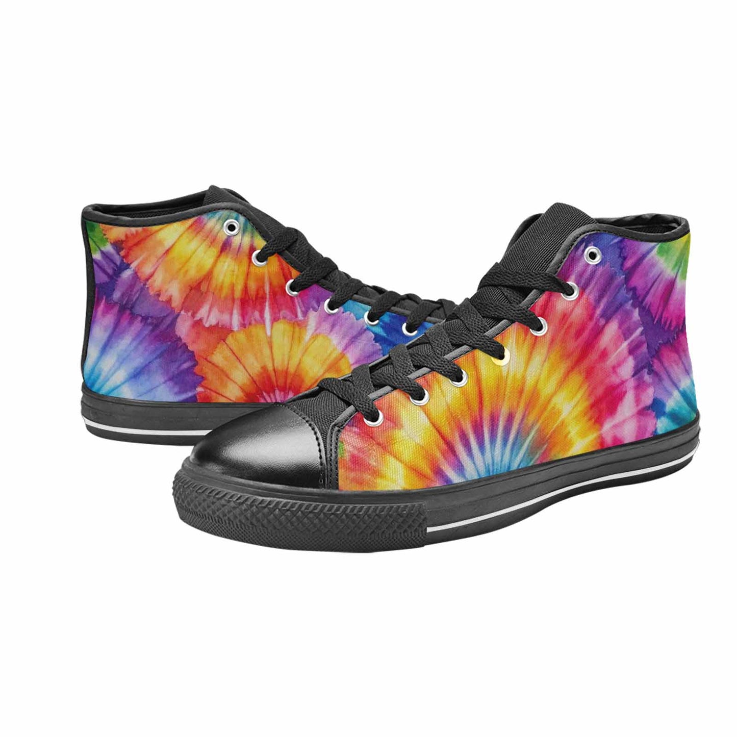 MEN'S Tie Dye - High Top Canvas Cottagecore Custom Shoes