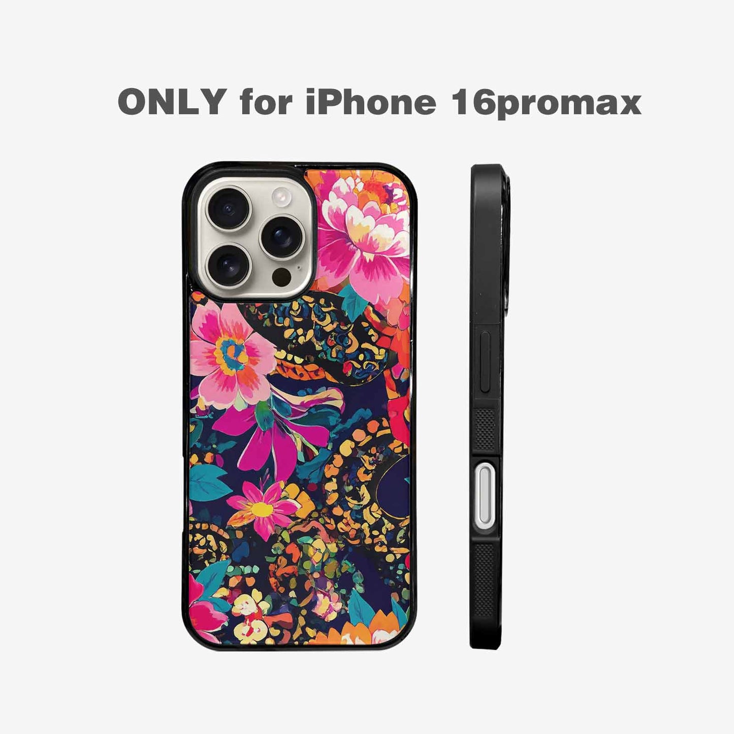 iPhone 16 Pro Max Case — Snakes Print Floral Seamless Pattern Vibrant, Custom Printed Phone Case