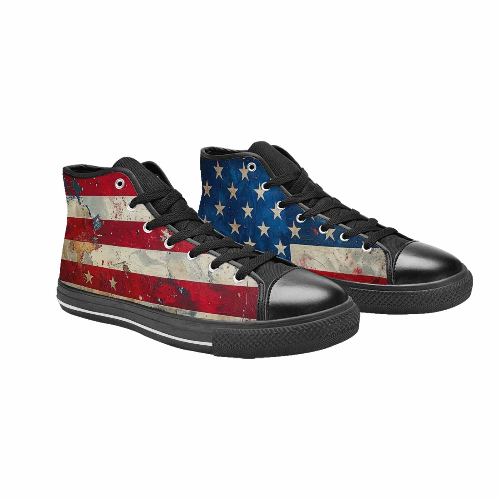 MEN'S American Flag Stars High Top Canvas Surreal Custom Shoes