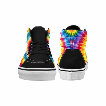 WOMEN'S Rainbow Spiral Tie Dye Alt High Top Canvas Dark Academia Custom Shoes