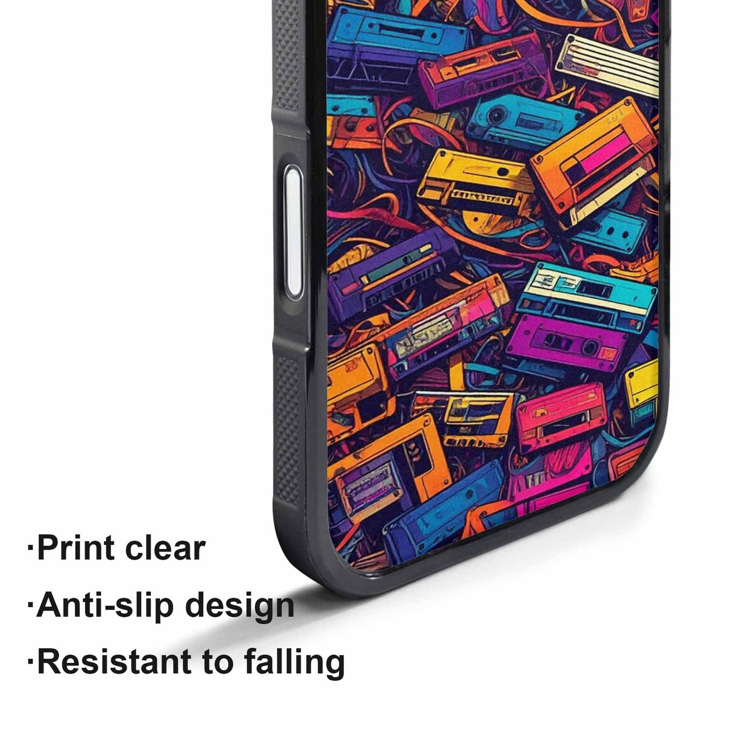 iPhone 17 Pro Max Case — Retro Cassette Tape Pattern Retro Vintage, Personalized Phone Case