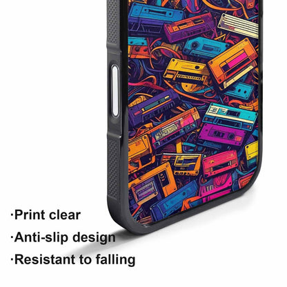 iPhone 17 Pro Max Case — Retro Cassette Tape Pattern Retro Vintage, Personalized Phone Case