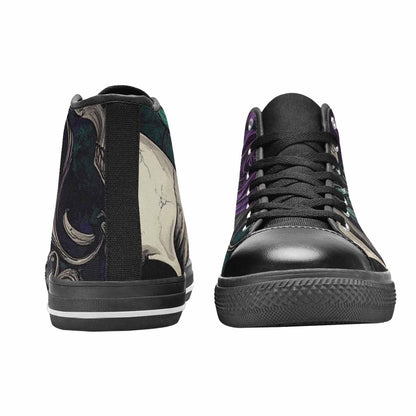 WOMEN'S Skulls Roses Gothic Filigree High Top Canvas Aesthetic Custom Sneakers