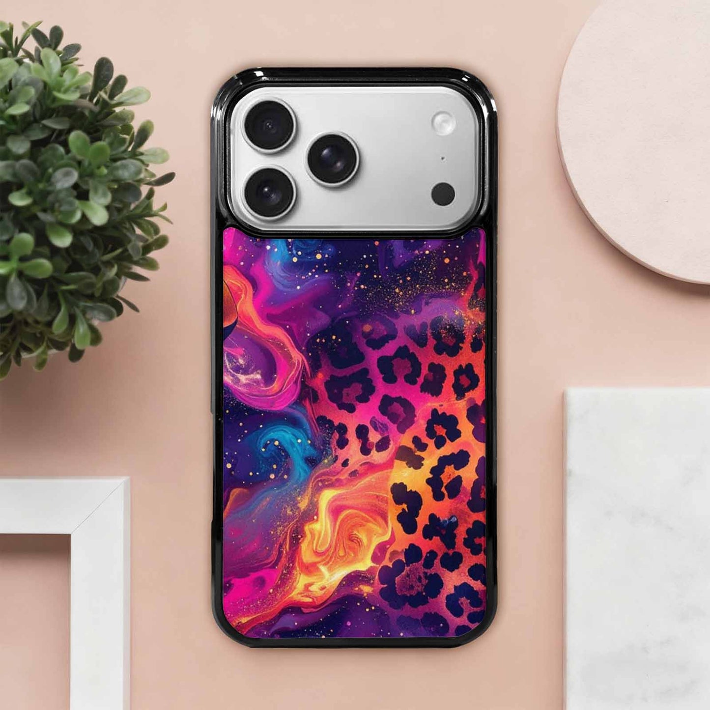 iPhone 17 Pro Max Case — Leopard Print Galaxy Seamless Animal Print, Custom Designed Case Cover