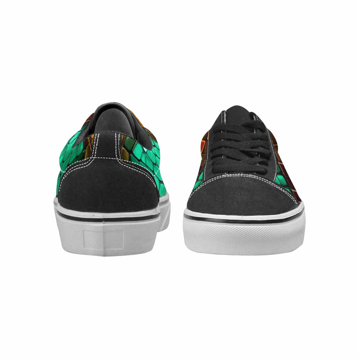 MEN'S Dark Snake Print Canvas Lace-Up Vibrant Chaos Sneakers