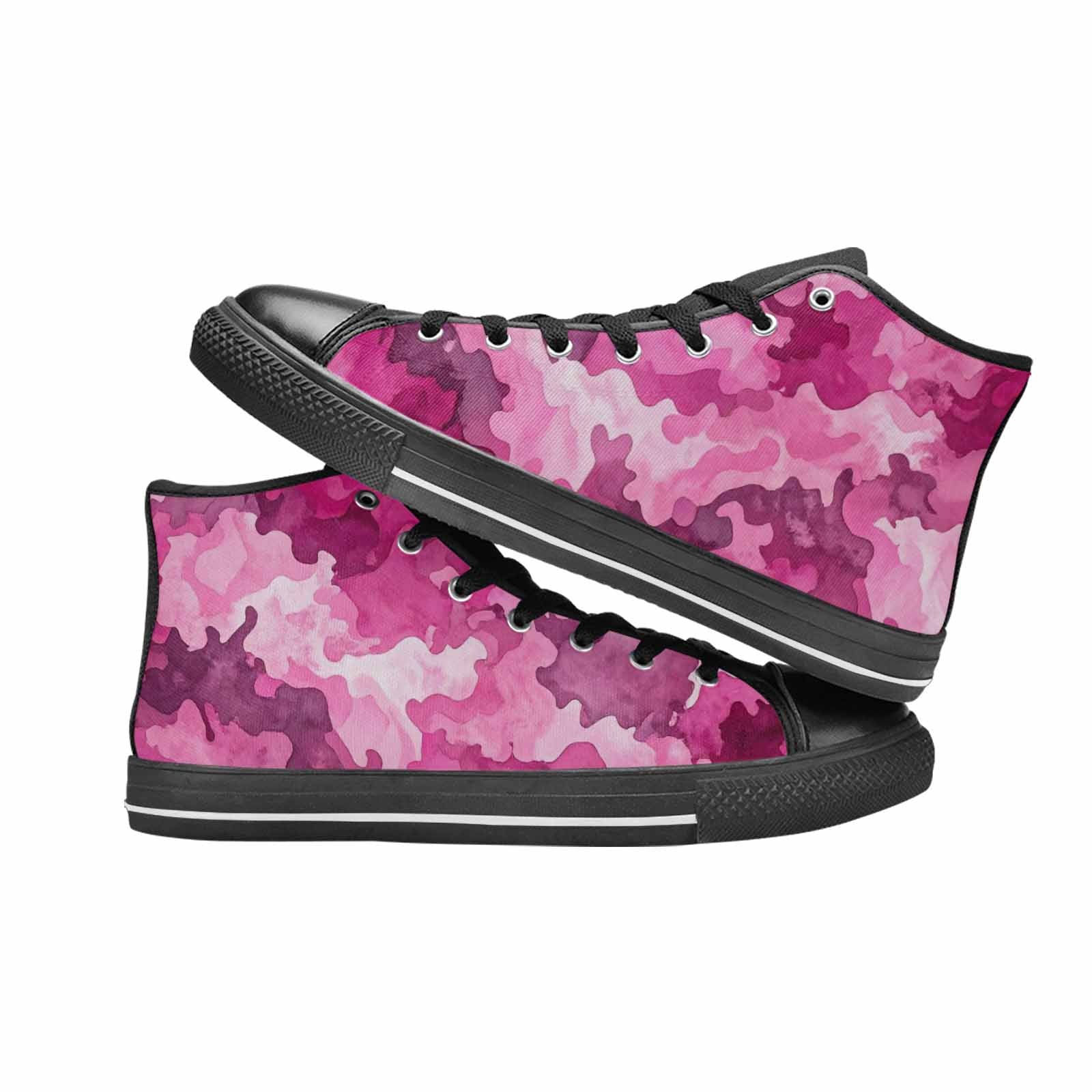 WOMEN'S Military Camouflage Blotch High Top Canvas Surreal Shoes