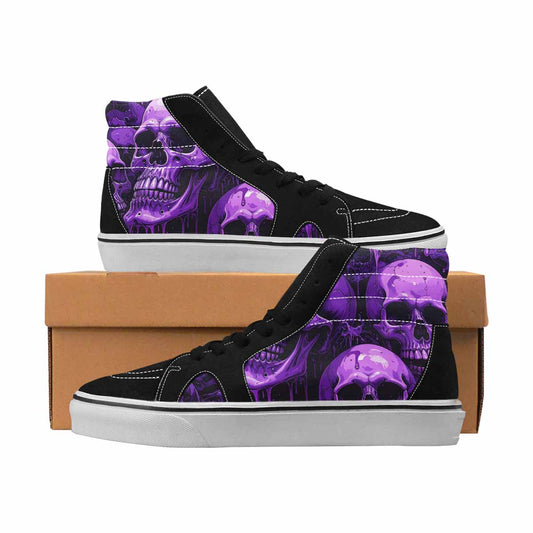 MEN'S Skulls High Top Canvas Artist-designed Neon Fantasy Custom Canvas Shoes
