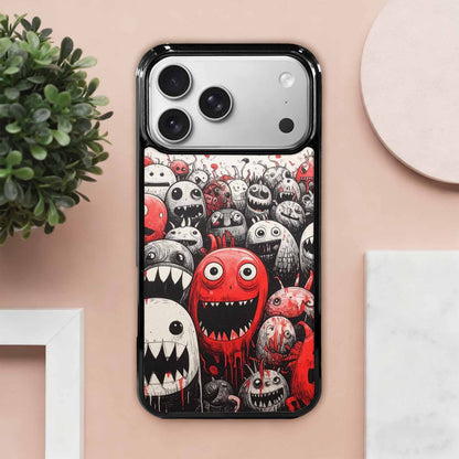 iPhone 17 Pro Max Case — Black &amp; Red Ink Cartoon Cute, Custom Made Phone Cover