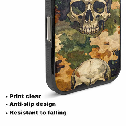 iPhone 16 Pro Case — Military Camo Texture Combined With Distressed, Customized Protective Case