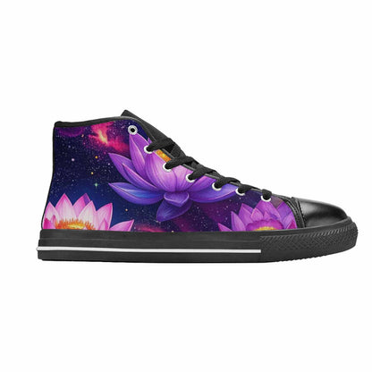 WOMEN'S Lotus Galaxy High Top Canvas Cottagecore Custom Sneakers