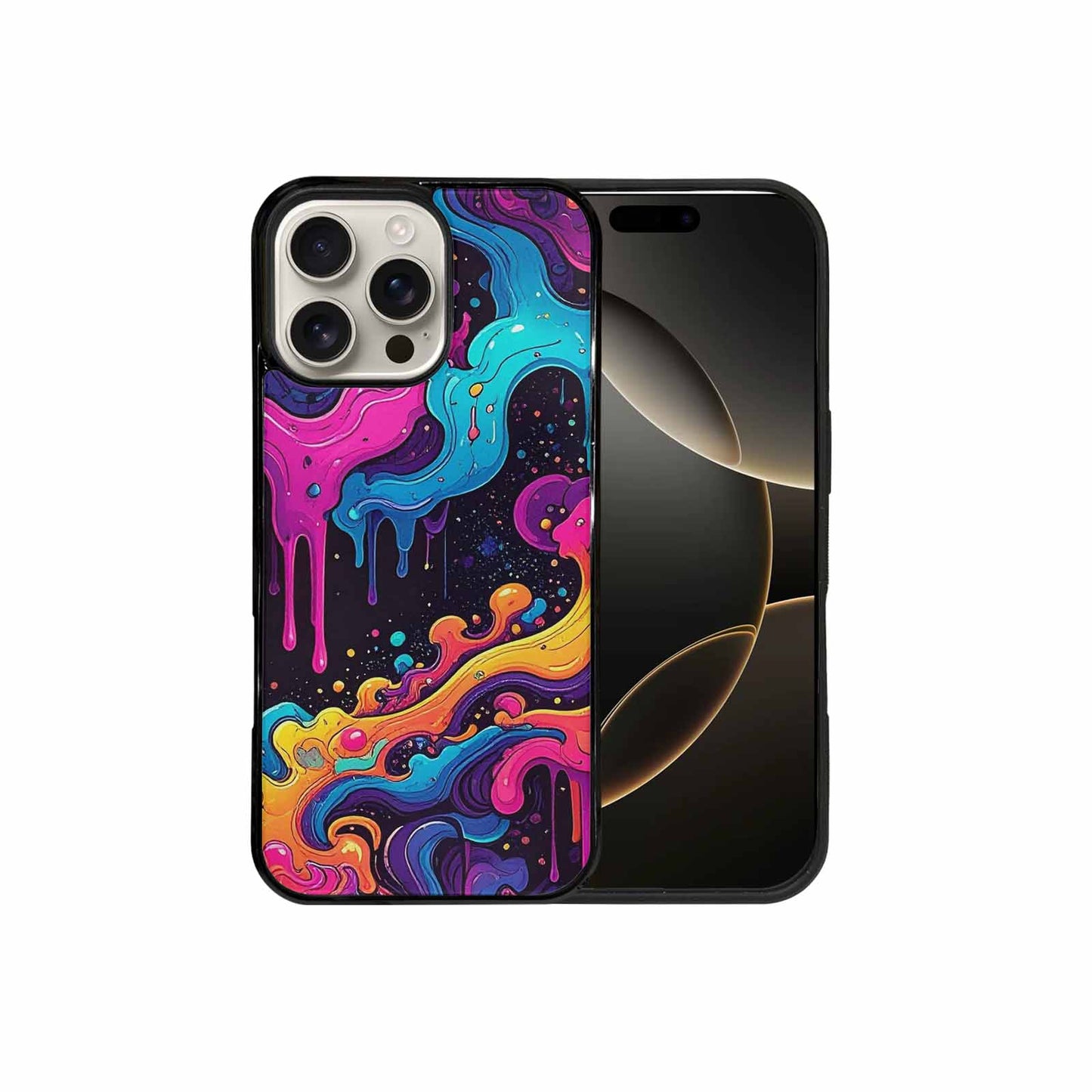 iPhone 16 Pro Max Case — Neon Drip Galaxy Custom, Custom Phone Case