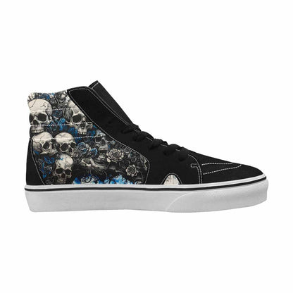 MEN'S Skull Roses High Top Canvas Wallpaper Art Custom Sneakers