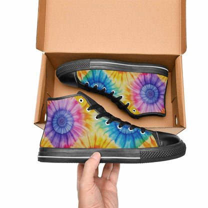MEN'S Tie Dye Swirl High Top Canvas Grunge Shoes