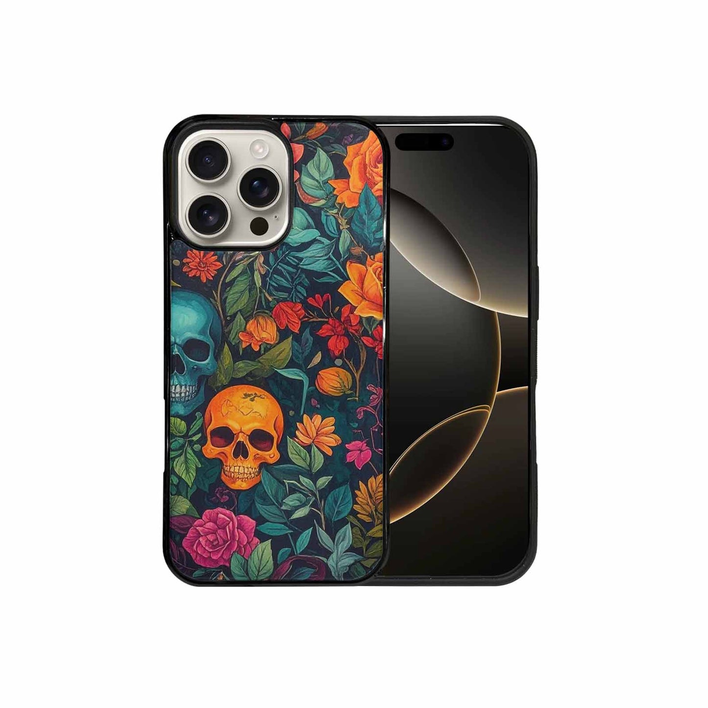 iPhone 16 Pro Max Case — Skulls Botanicalskulls Pattern B2f Personalized Phone, Custom Designed Case Cover