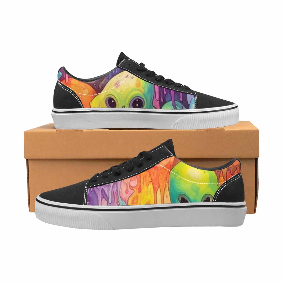 WOMEN'S Aliens  Tie Dye Lace-Up Canvas Dreamlike Custom Shoes