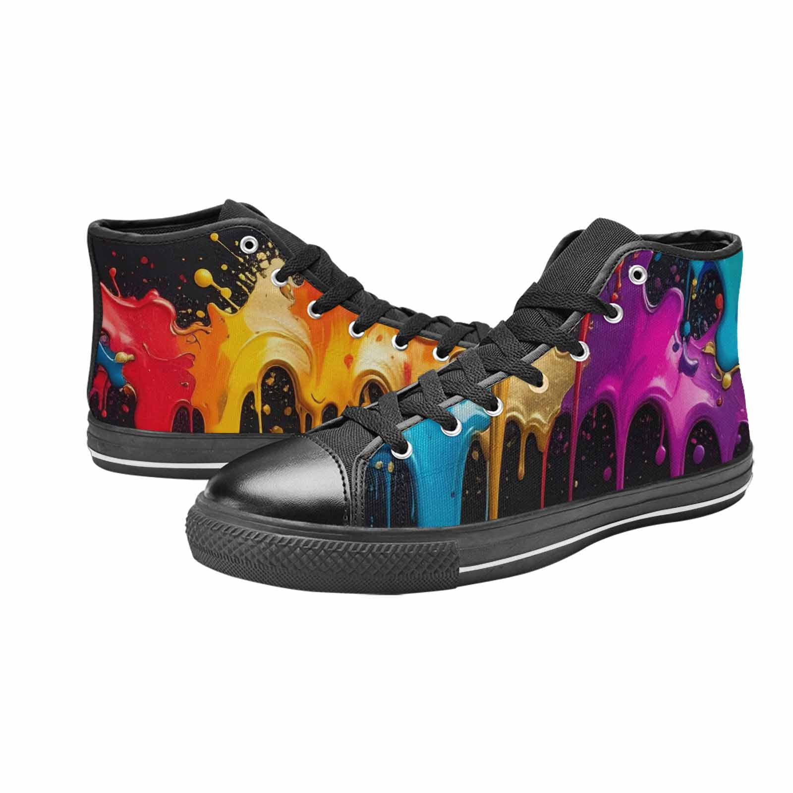 MEN'S Paint Splatter High Top Canvas Y2K Shoes