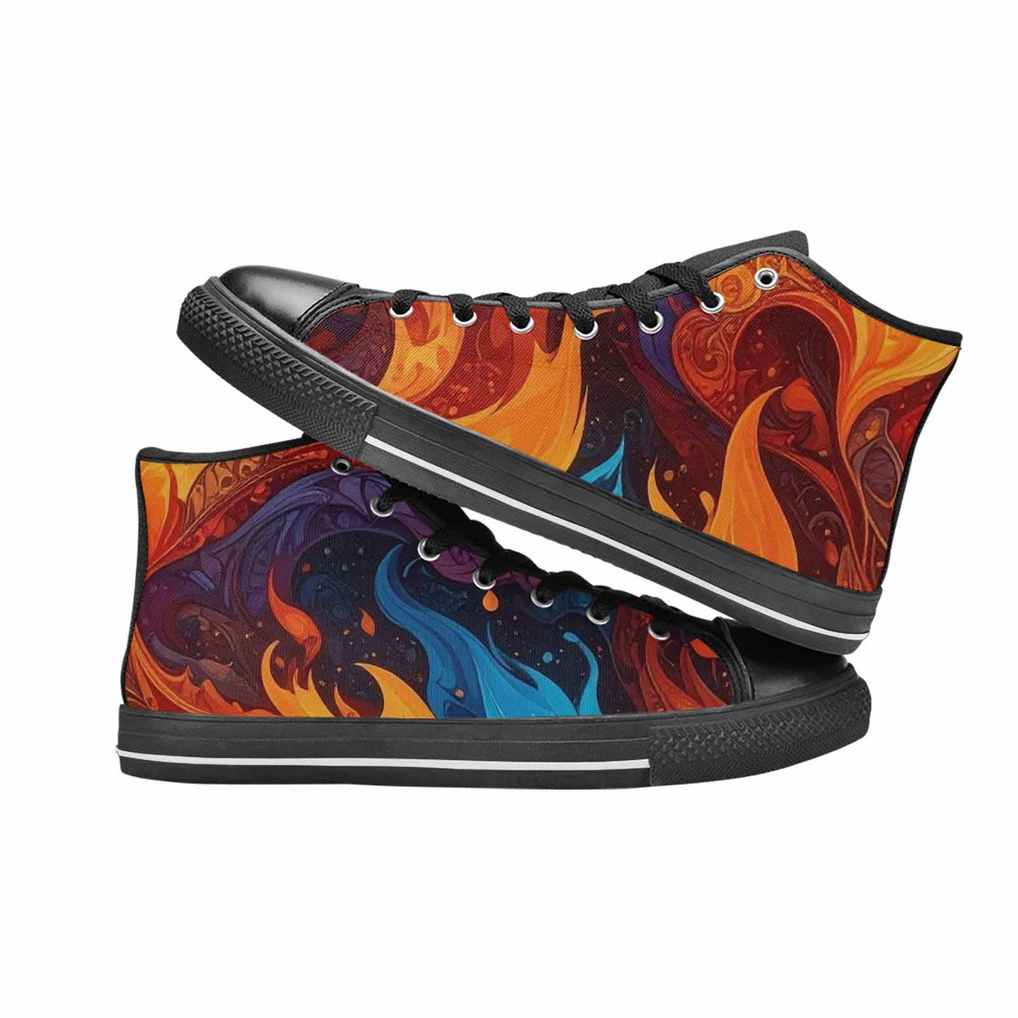MEN'S Fire Flame High Top Canvas Aesthetic Sneakers