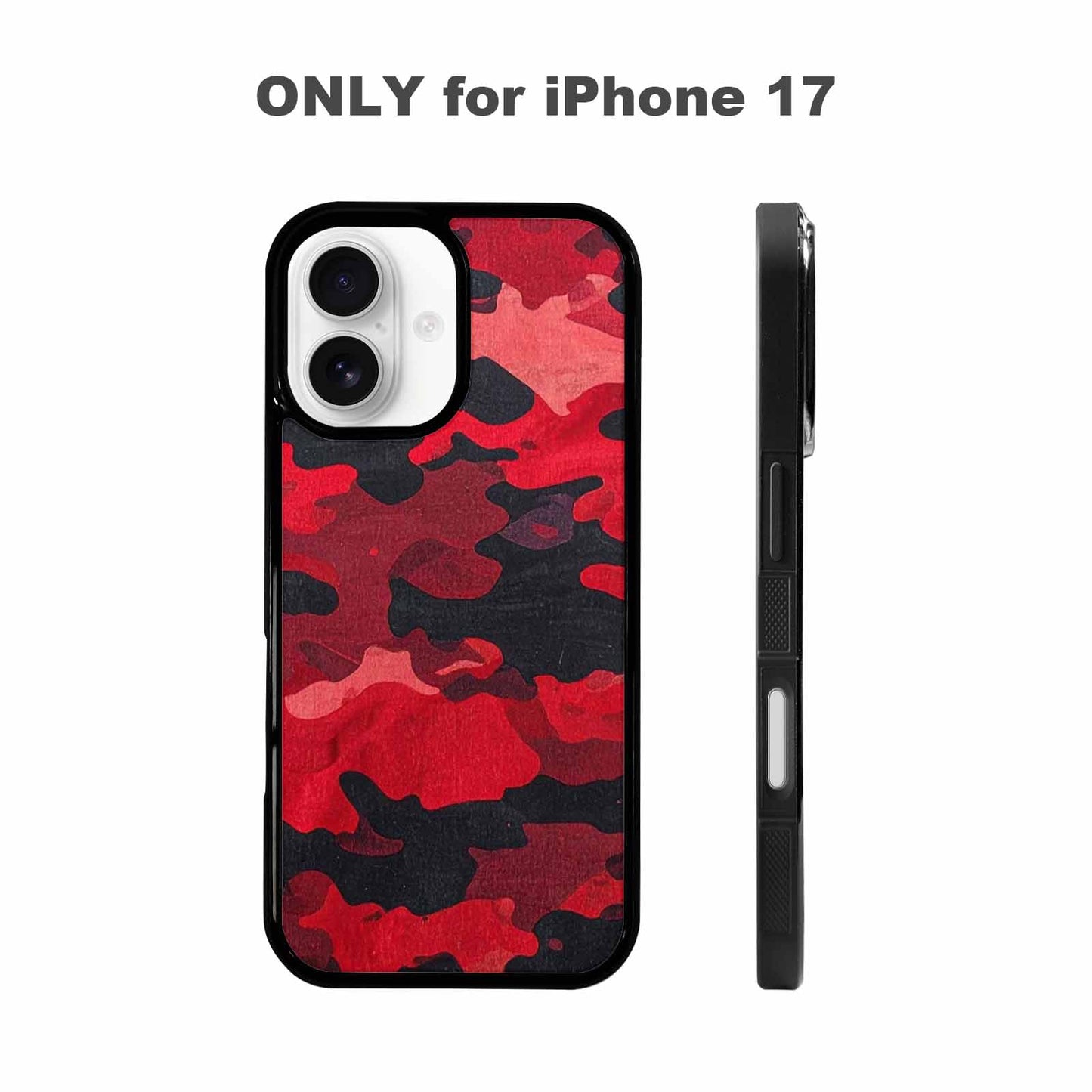 iPhone 17 Case — Tactical Camo Red Black Custom Camo, Custom Phone Case