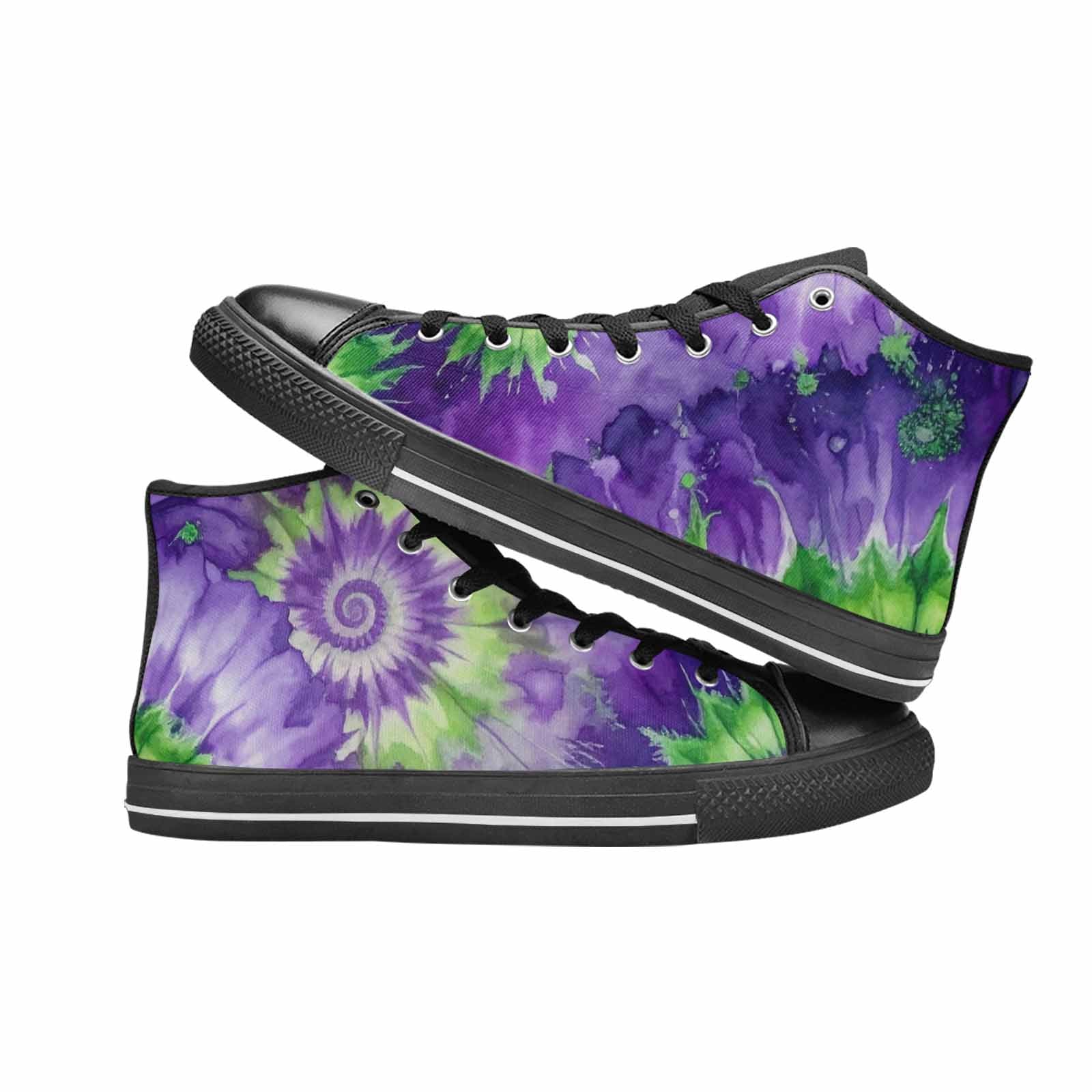 WOMEN'S Tie Dye - High Top Canvas Neon Fantasy Custom Sneakers