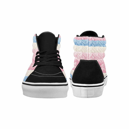 WOMEN'S Transgender Flag Color High Top Canvas Cottagecore Sneakers