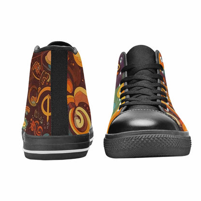 MEN'S Groovy 70S Peace High Top Canvas Surreal Shoes