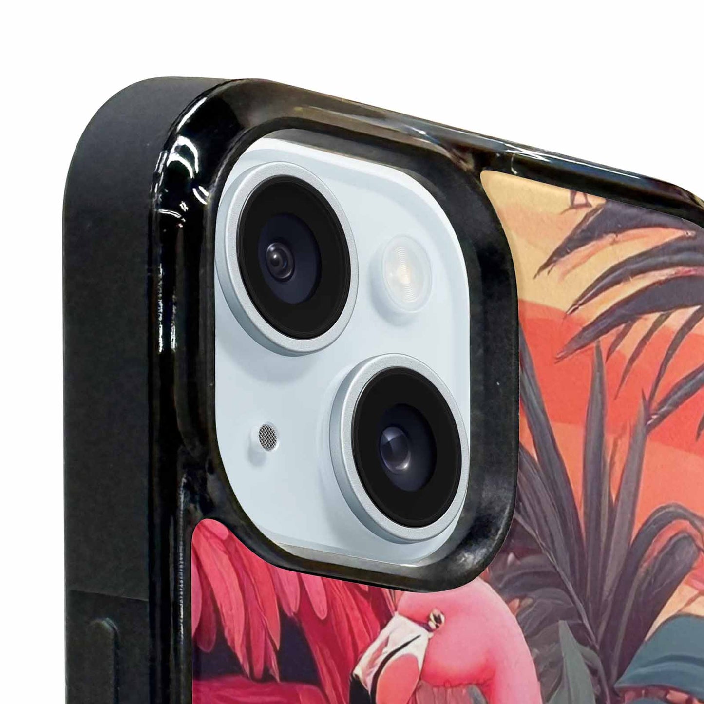 iPhone 15 Case — Flamingo Tropical Flamingo Tropical Pattern Hundreds, Custom Printed Phone Case