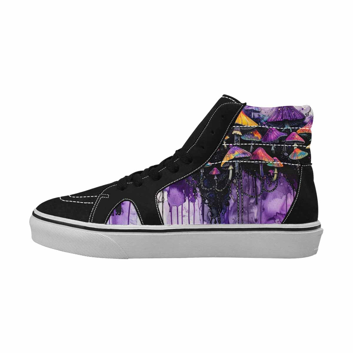MEN'S Rainbow Drip Mushrooms High Top Canvas Y2K Custom Shoes