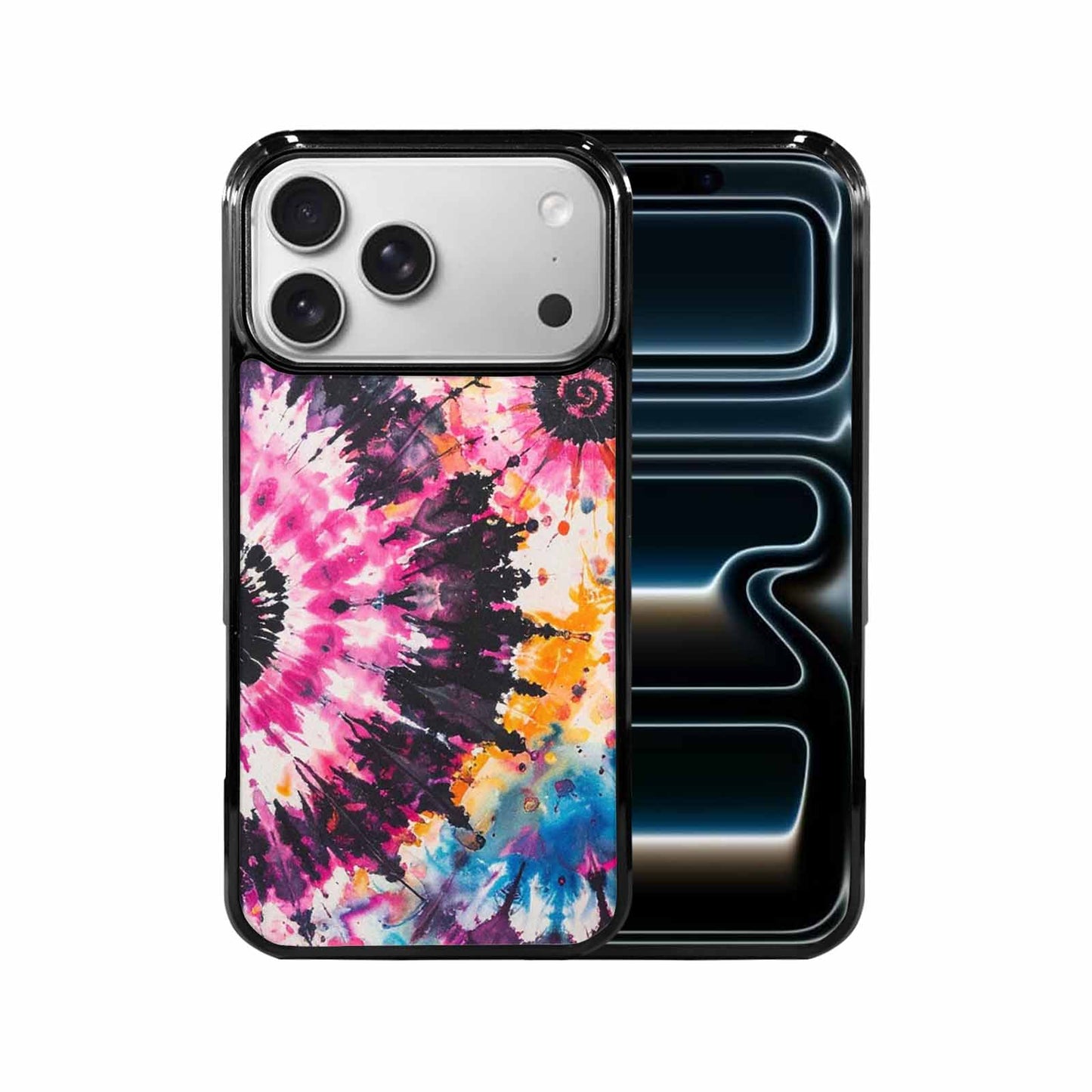 iPhone 17 Pro Max Case — Tie Dye Swirls Black Tie Dye, Custom Printed Phone Case