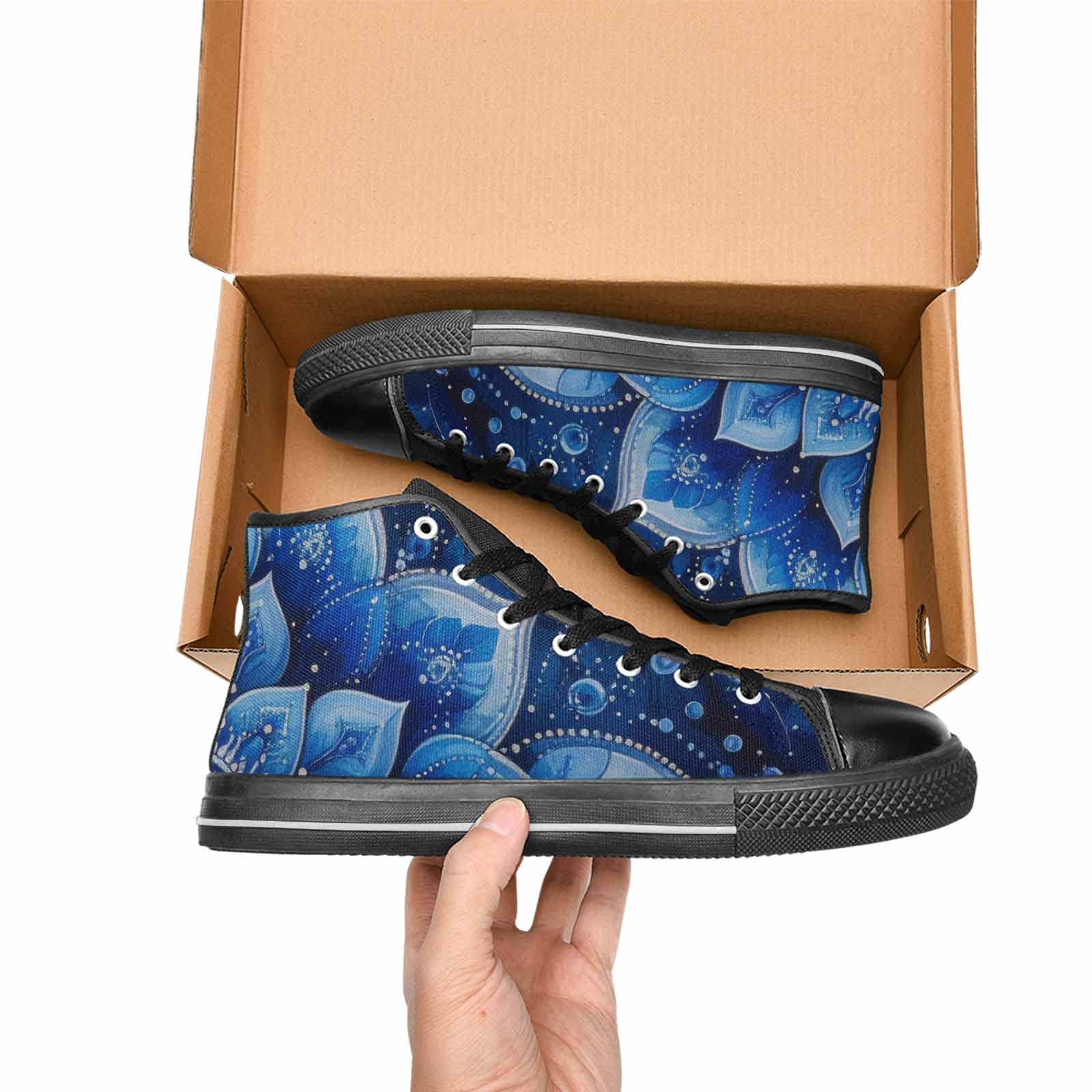 MEN'S Boho Mandala High Top Canvas Y2K Custom Shoes