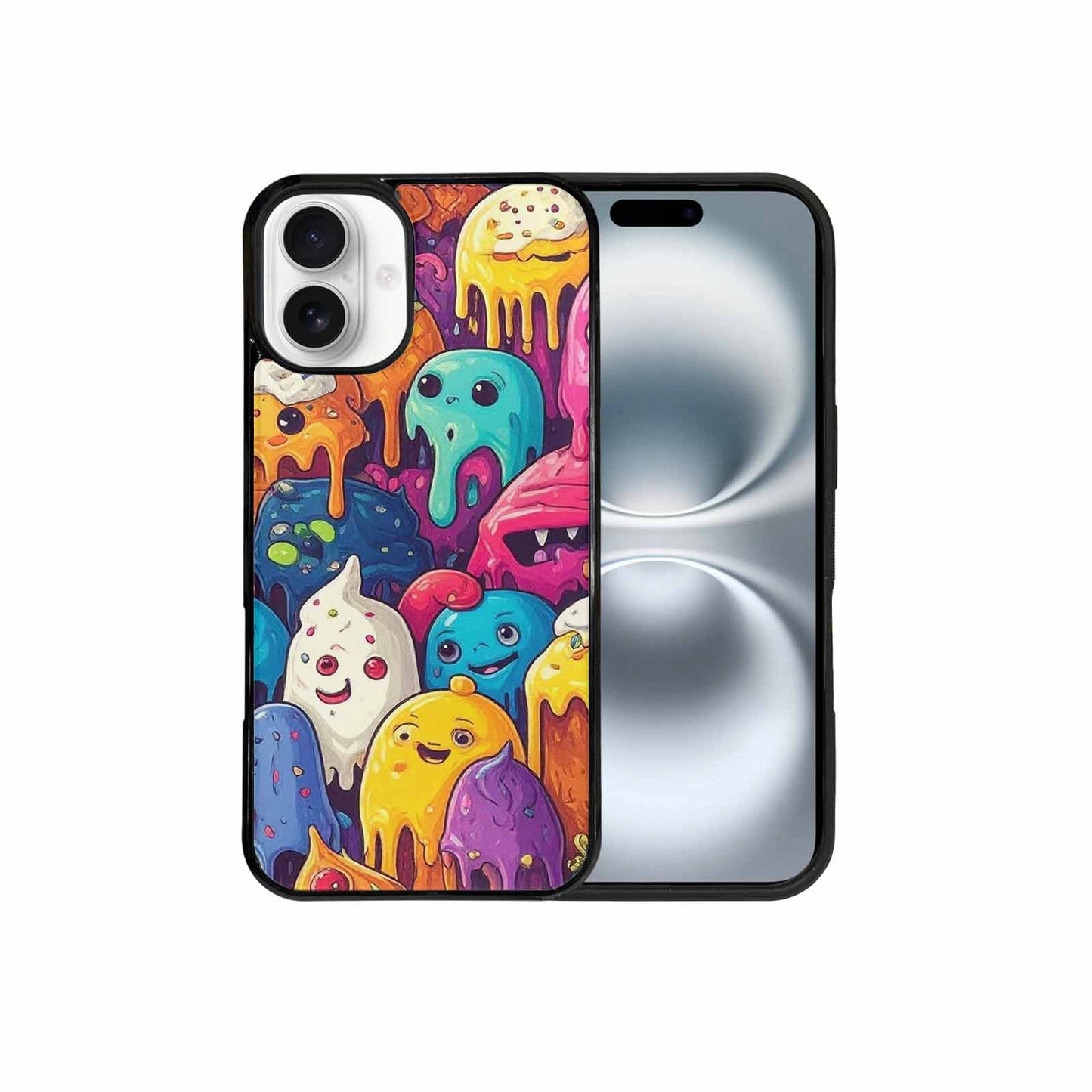iPhone 16 Plus Case — Melting Ice Cream Monster Charac, Custom Printed Phone Case
