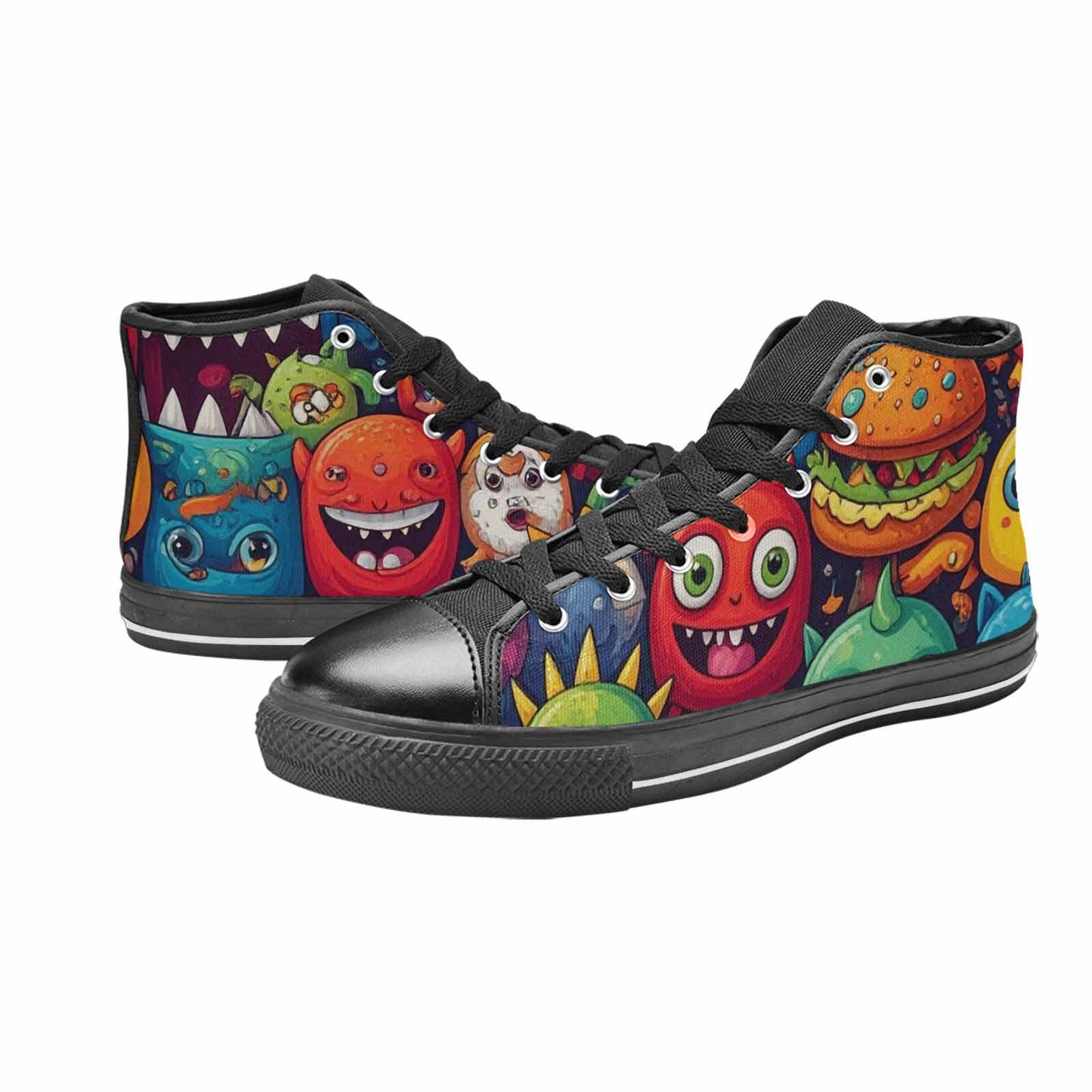 MEN'S Cartoon Monster Character High Top Canvas Dark Academia Custom Shoes