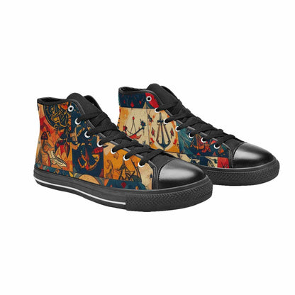 WOMEN'S Old School Tattoo High Top Canvas Aesthetic Custom Sneakers