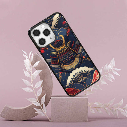 iPhone 15 Pro Max Case — Samurai Art Repeat Pattern, Custom Designed Case Cover