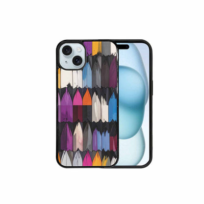 iPhone 15 Plus Case — Asexual Flag Color Theme Small Rainbow, Personalized Phone Case