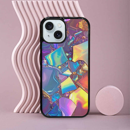 iPhone 15 Case — Holographic Iridescent Shimmer Pattern Hundreds Of, Custom Printed Phone Case