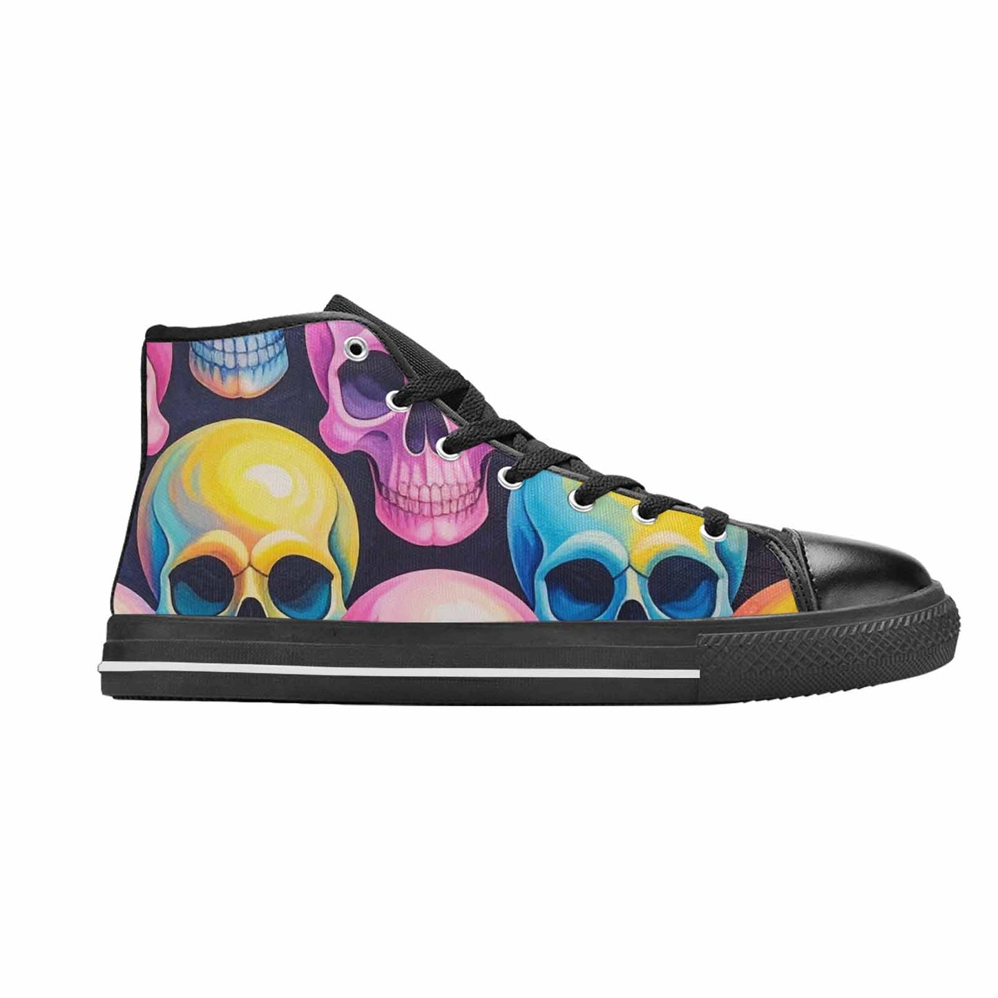 MEN'S Dripping Candy Skulls High Top Canvas Y2K Custom Shoes