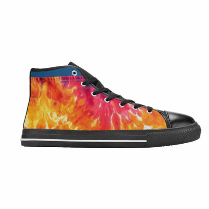 MEN'S Tie Dye Mixed Style High Top Canvas Neon Fantasy Custom Sneakers
