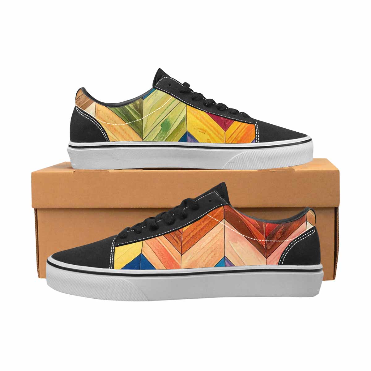 MEN'S Progress Pride Flag Canvas Lace-Up Cottagecore Sneakers
