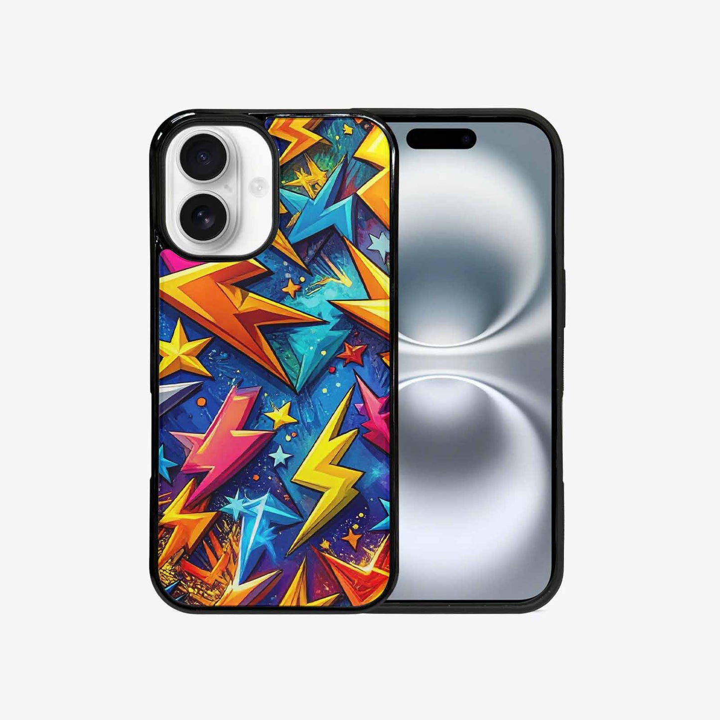 iPhone 16 Case — Lightning Bolt Storm Pattern Hundreds Of, Custom Printed Phone Case