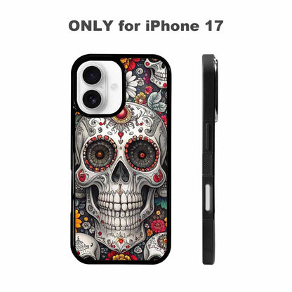 iPhone 17 Case — Greyscale Black And White Gothic Skulls, Unique Phone Case Design