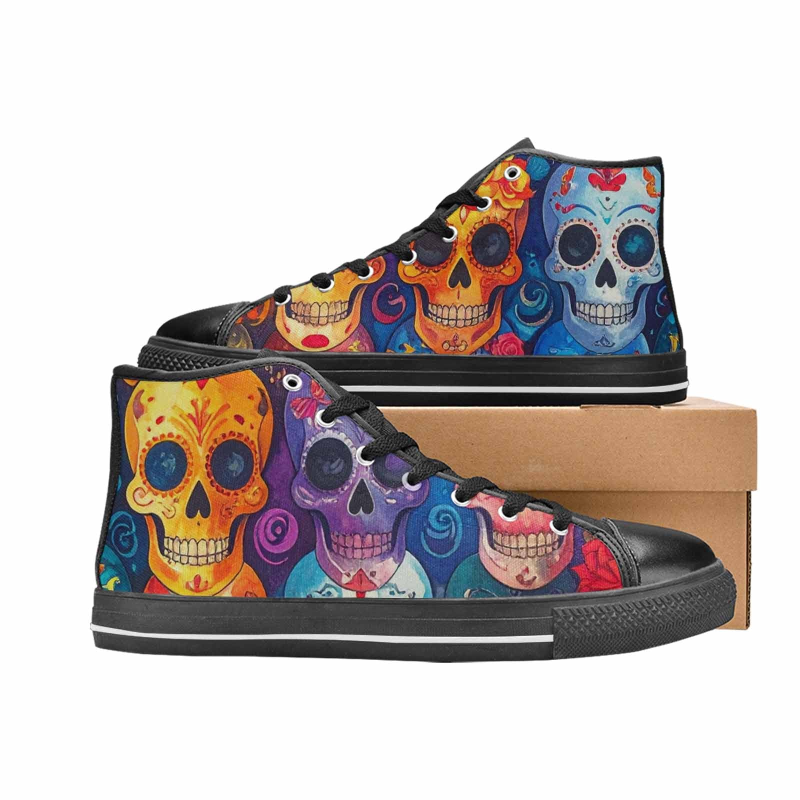 WOMEN'S Skull High Top Canvas Dark Academia Shoes