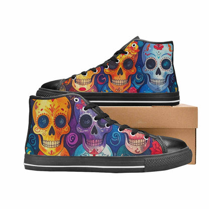 WOMEN'S Skull High Top Canvas Dark Academia Shoes
