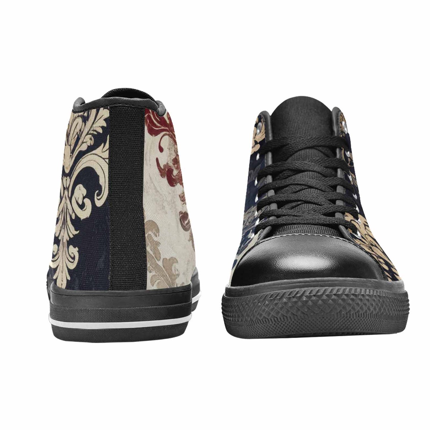 MEN'S Damask Ornamental Wallpaper High Top Canvas Dark Academia Sneakers
